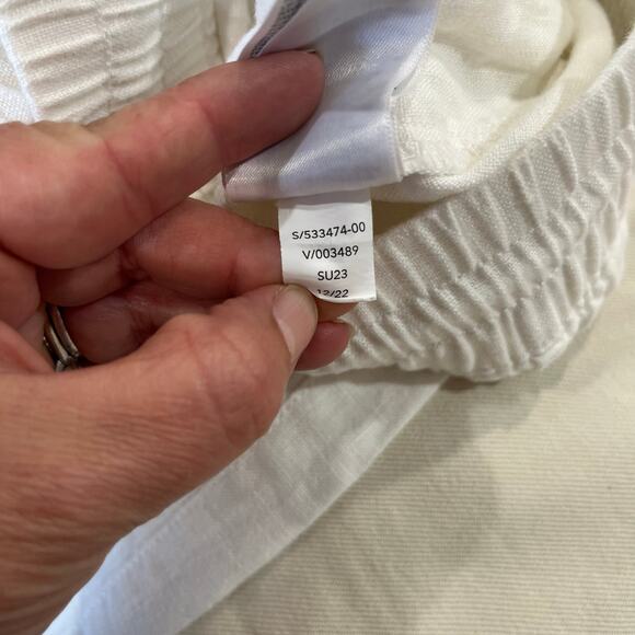 Athleta Retreat Linen Pants Woman White Wide Leg Summer Pockets Size 2 533474 - Picture 4 of 9
